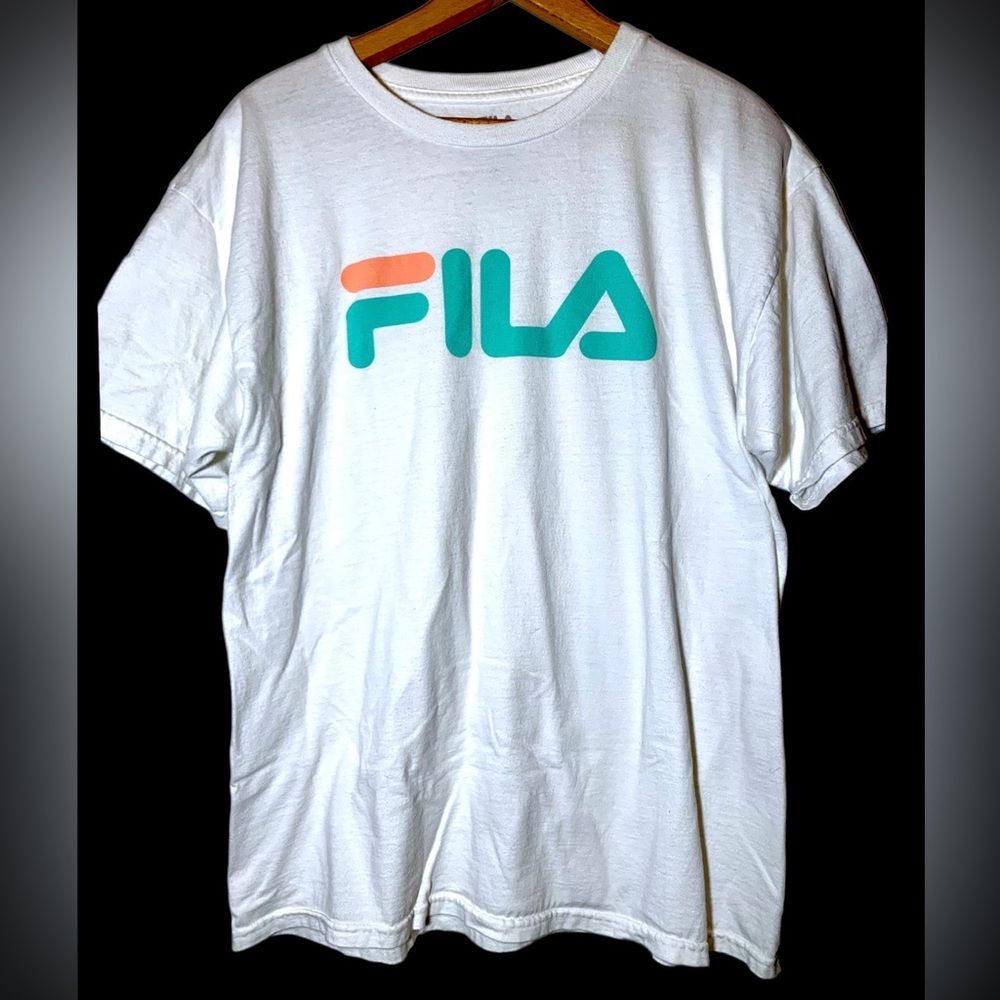 FILA Logo T-shirt size Large Teal & Orange FILA logo
